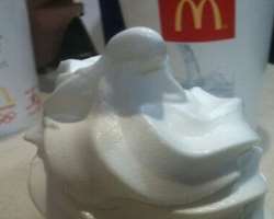 He loves to eat ice cream at McDonald's.